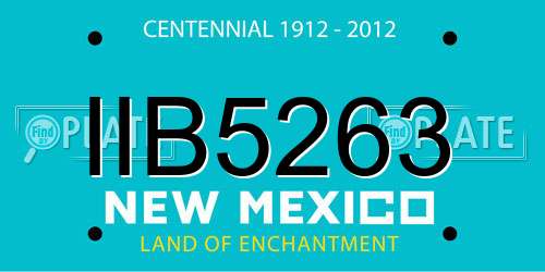 IIB5263 New Mexico License Plate