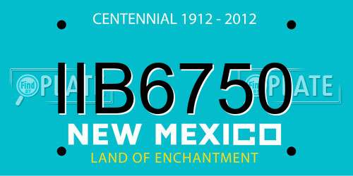 IIB6750 New Mexico License Plate