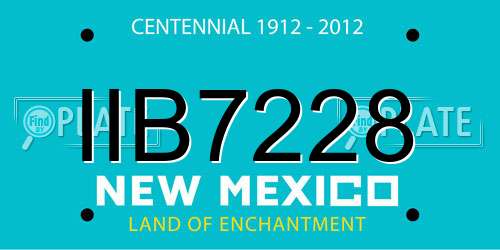 IIB7228 New Mexico License Plate