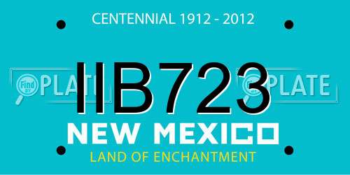 IIB723 New Mexico License Plate