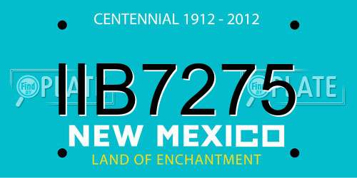 IIB7275 New Mexico License Plate
