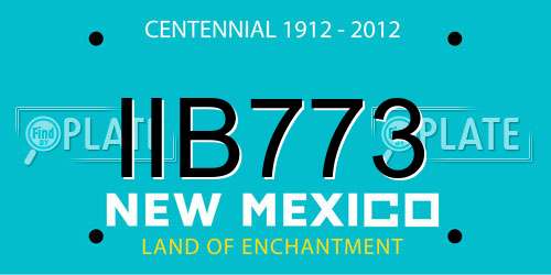 IIB773 New Mexico License Plate