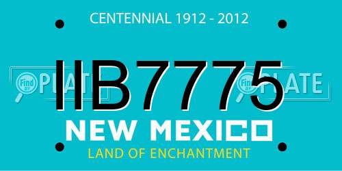 IIB7775 New Mexico License Plate