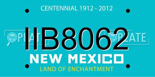 IIB8062 New Mexico License Plate