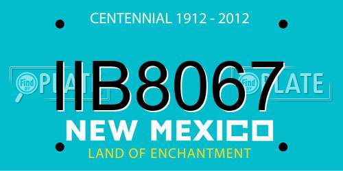 IIB8067 New Mexico License Plate