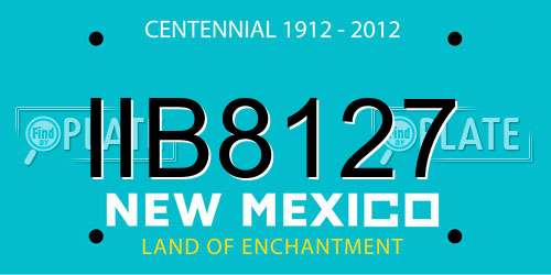 IIB8127 New Mexico License Plate