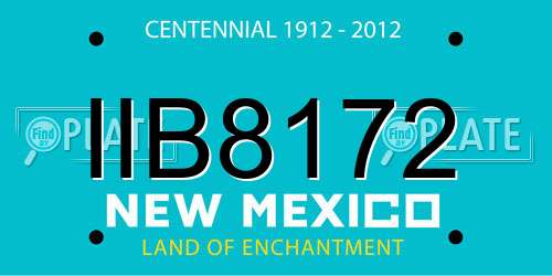 IIB8172 New Mexico License Plate