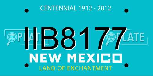 IIB8177 New Mexico License Plate