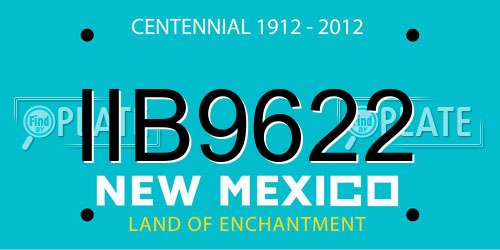 IIB9622 New Mexico License Plate