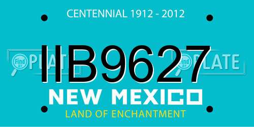 IIB9627 New Mexico License Plate