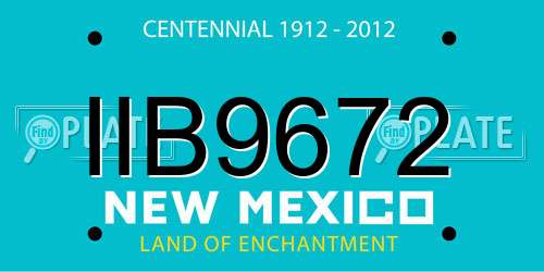 IIB9672 New Mexico License Plate