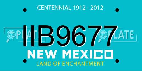 IIB9677 New Mexico License Plate