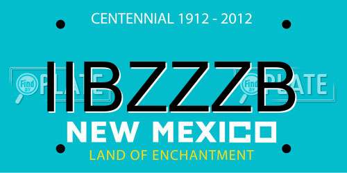 IIBZZZB New Mexico License Plate