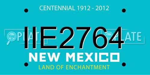 IIE2764 New Mexico License Plate