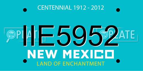 IIE5952 New Mexico License Plate