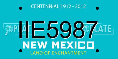 IIE5987 New Mexico License Plate