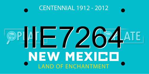 IIE7264 New Mexico License Plate