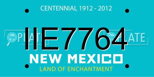 IIE7764 New Mexico License Plate