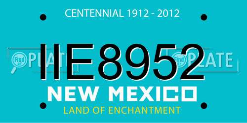 IIE8952 New Mexico License Plate