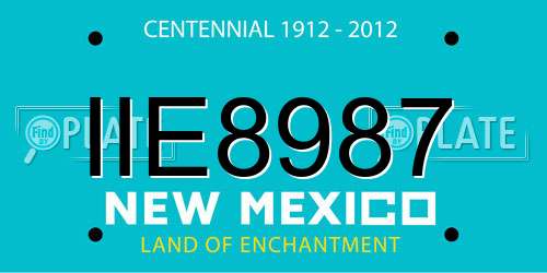 IIE8987 New Mexico License Plate