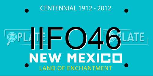 IIFO46 New Mexico License Plate