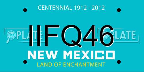 IIFQ46 New Mexico License Plate