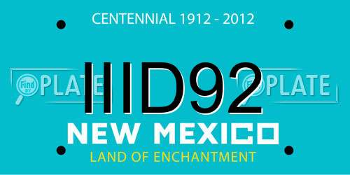 IIID92 New Mexico License Plate