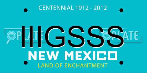 IIIGSSS New Mexico License Plate