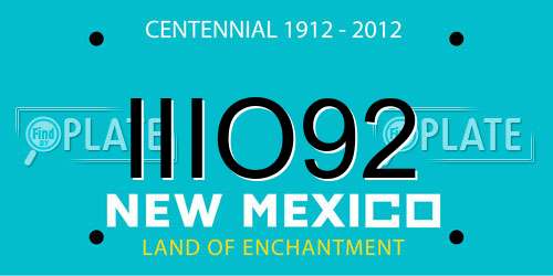 IIIO92 New Mexico License Plate