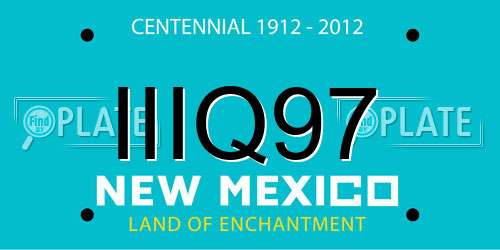 IIIQ97 New Mexico License Plate