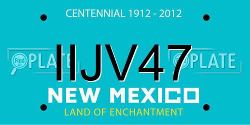 IIJV47 New Mexico License Plate