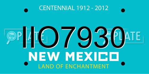 IIO7930 New Mexico License Plate