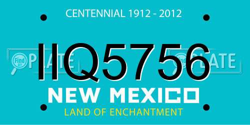 IIQ5756 New Mexico License Plate