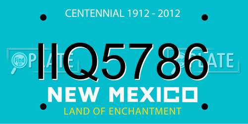 IIQ5786 New Mexico License Plate