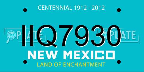 IIQ7930 New Mexico License Plate