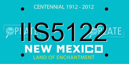 IIS5122 New Mexico License Plate