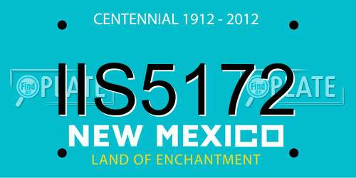 IIS5172 New Mexico License Plate