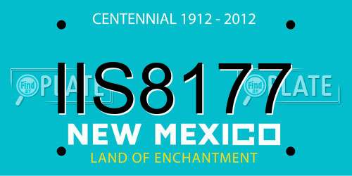 IIS8177 New Mexico License Plate