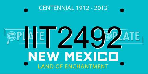 IIT2492 New Mexico License Plate
