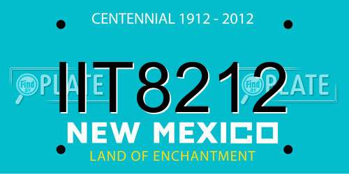IIT8212 New Mexico License Plate