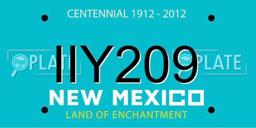 IIY209 New Mexico License Plate