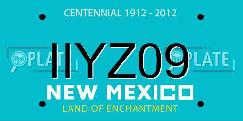 IIYZ09 New Mexico License Plate