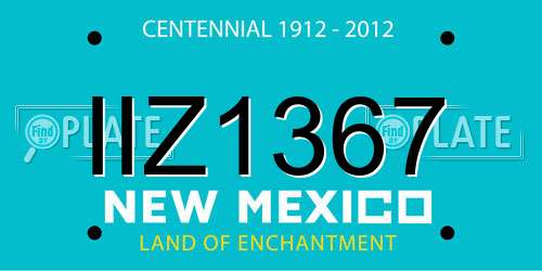 IIZ1367 New Mexico License Plate