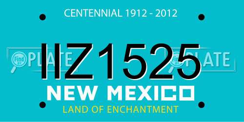 IIZ1525 New Mexico License Plate