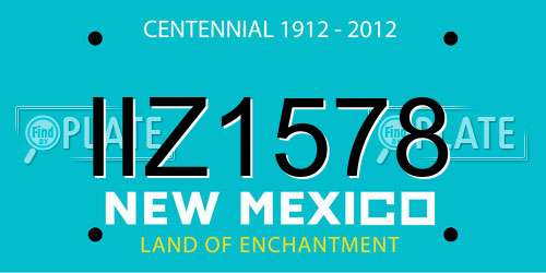 IIZ1578 New Mexico License Plate