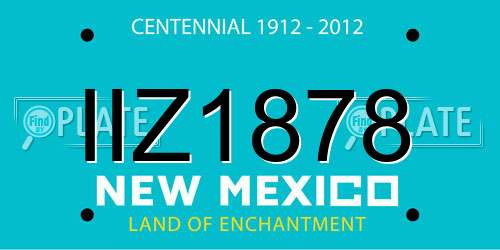IIZ1878 New Mexico License Plate