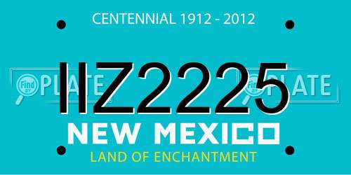 IIZ2225 New Mexico License Plate