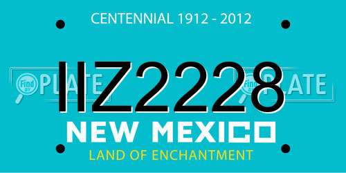 IIZ2228 New Mexico License Plate