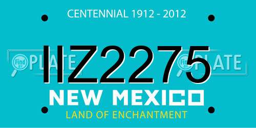 IIZ2275 New Mexico License Plate