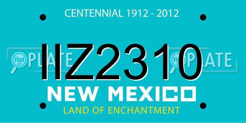 IIZ2310 New Mexico License Plate